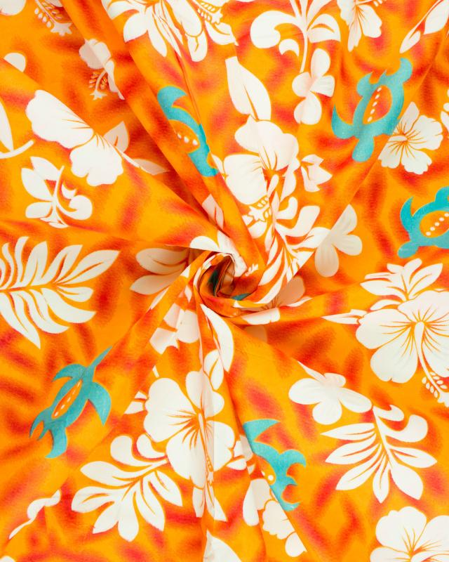 Polynesian fabric HONU Orange - Tissushop